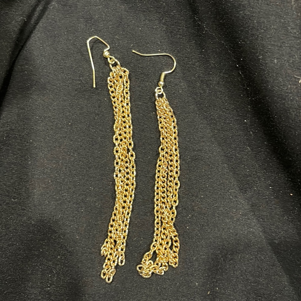 Gold Tone Earrings 4”
